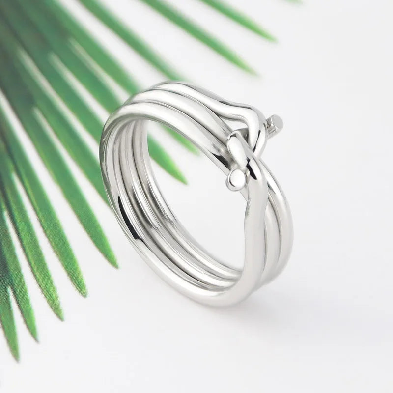 Three Circles Knot shape Rings For Women Titanium Steel Gold Color Ring Fashion Jewelry wholesale Friend Gifts Anillos Mujer