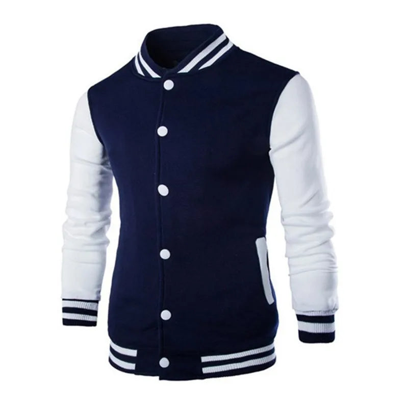 Hoodies Men Baseball Jacket Men Fashion Design Wine Red Mens Slim Fit College Varsity Jacket Men Harajuku Boy Sweatshirt