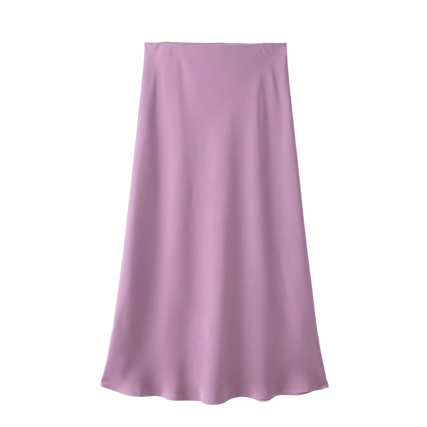 Satin Skirt Woman High Waist Elegant Long Skirts For Women Fashion Summer Midi Skirt Office Women's Skirts