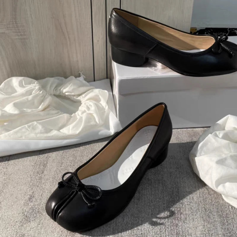 2025 New Women Pumps Fashion Split Toe Shoes Woman Luxury Brand Design Women Caucal Shoes Ins Style Elegant High Heels Female