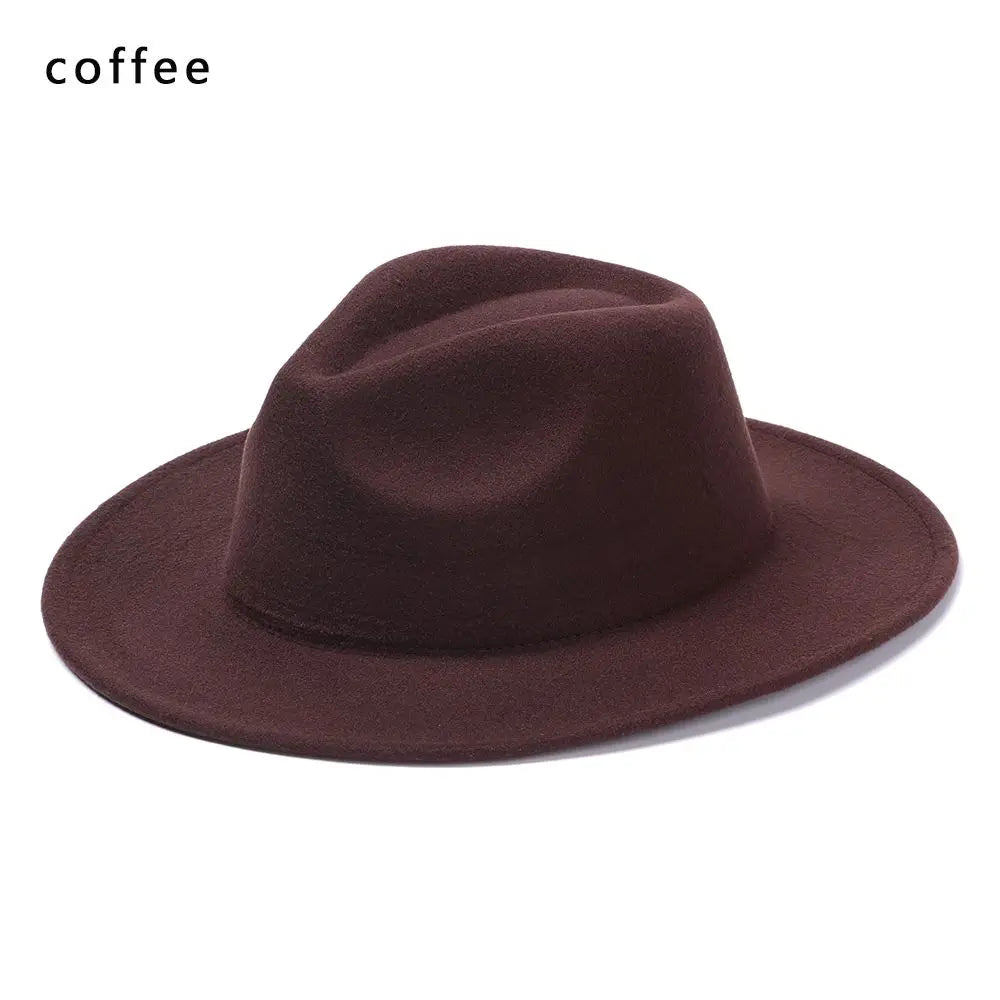 Vintage Wide Brim Cowboy Hat Women Men Dress Dance Party Stage Performance Jazz Cap Panama Fedora Hat