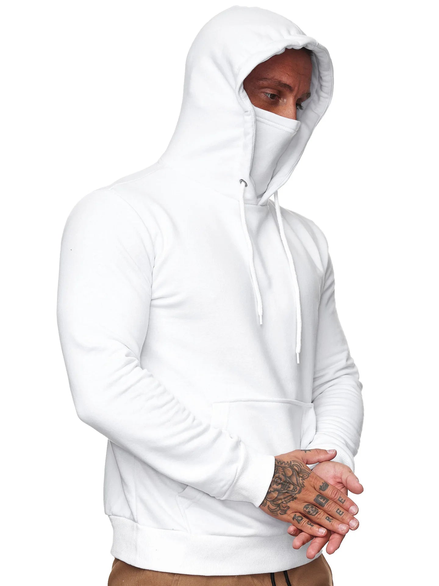 Hoodies Sweatshirts Men's Slim Hooded Sweatshirt with Mask Large Pocket Long Sleeve Pullover Men Tops Cosplay Clothing