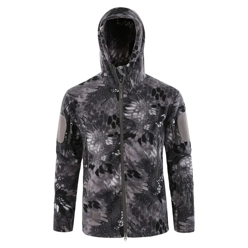 Hiking Jackets Windproof Thermal Hunting Clothes Fleece Windbreaker Winter Softshell Jacket Men Tactical Suit Military Camping