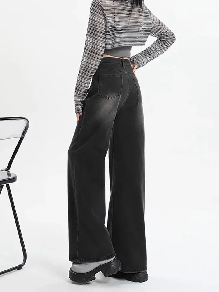 Vintage Baggy High Waist Jeans Women Y2K Wide Leg Oversized Harajuku Popular Fashion Autumn Streetwear Men Jeans Pants