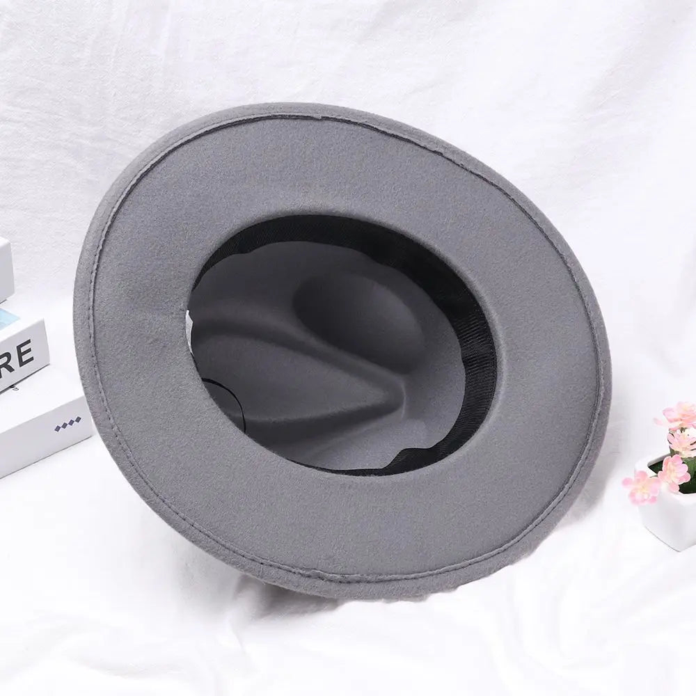 Vintage Wide Brim Cowboy Hat Women Men Dress Dance Party Stage Performance Jazz Cap Panama Fedora Hat