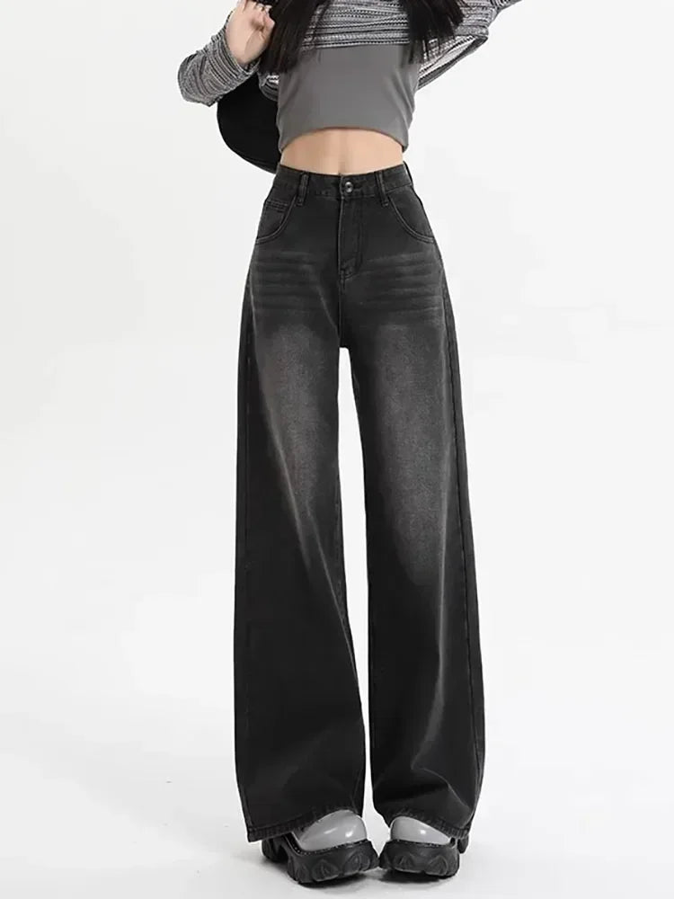 Vintage Baggy High Waist Jeans Women Y2K Wide Leg Oversized Harajuku Popular Fashion Autumn Streetwear Men Jeans Pants