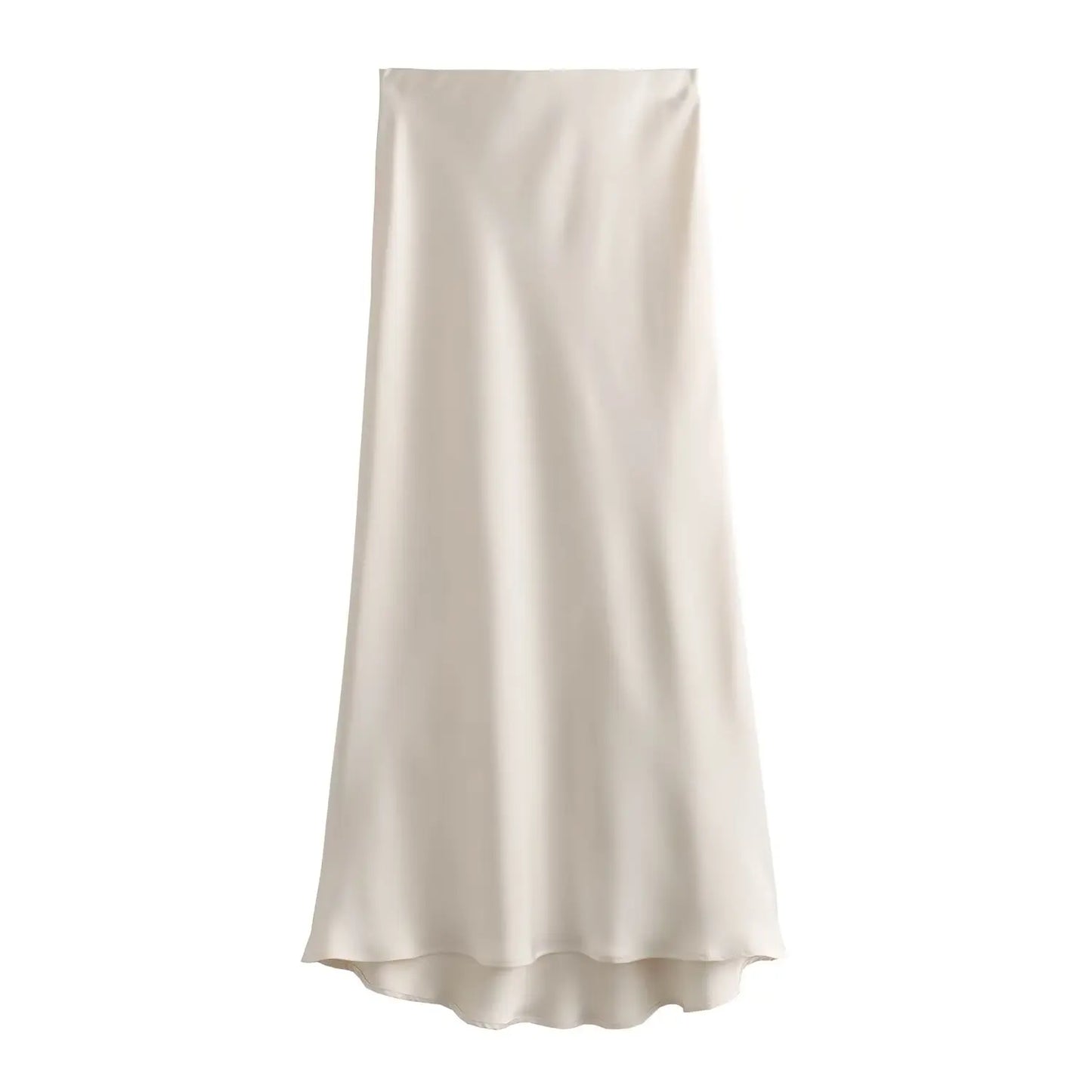 Satin Skirt Woman High Waist Elegant Long Skirts For Women Fashion Summer Midi Skirt Office Women's Skirts