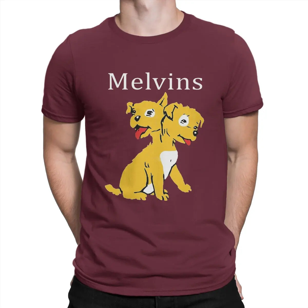 Men T-Shirts Music Vintage Pure Cotton Tees Short Sleeve Melvins T Shirts O Neck Clothing Gift Idea