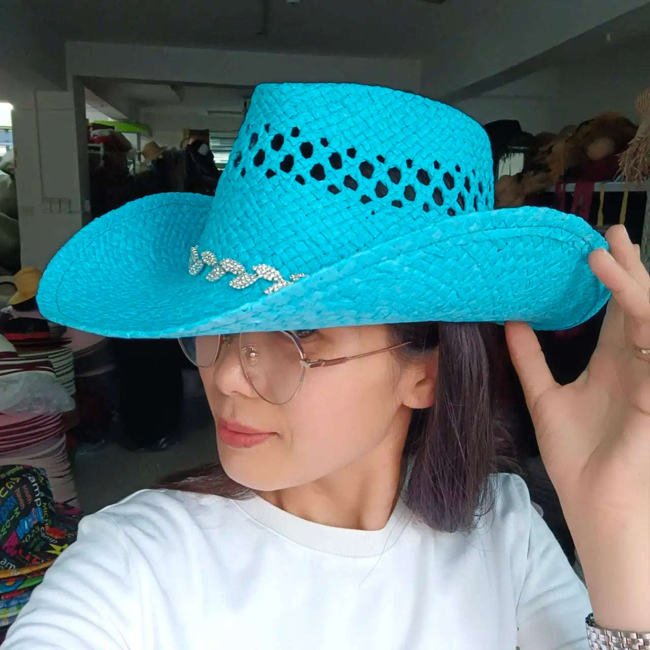 hats straw cowgirl western hat mexican hat retro curling hat western cowboy hat outdoor riding hat travel sports hat