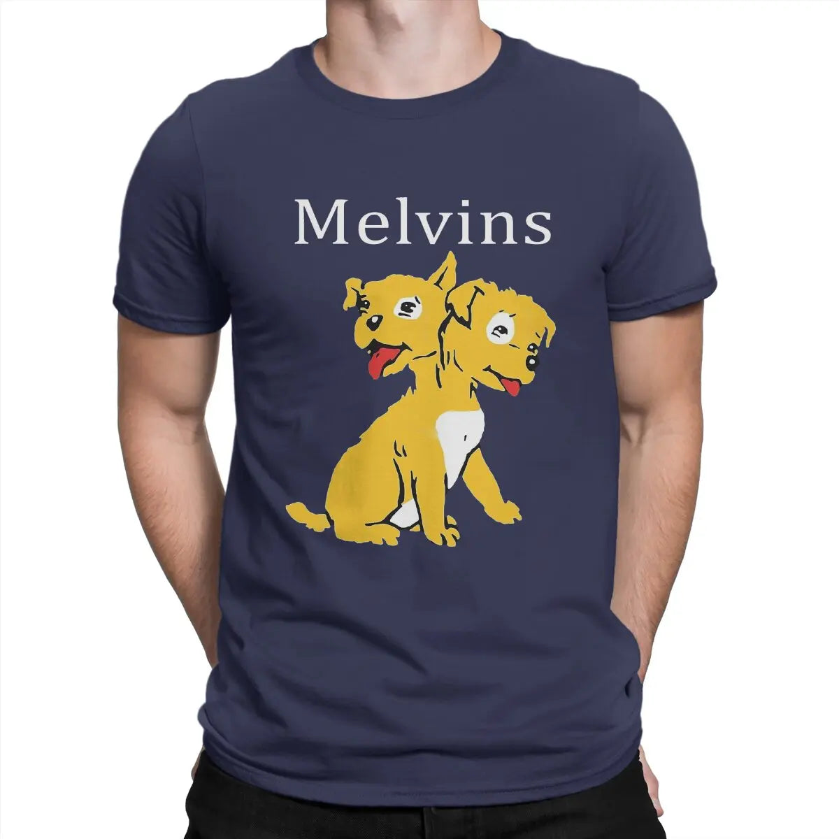 Men T-Shirts Music Vintage Pure Cotton Tees Short Sleeve Melvins T Shirts O Neck Clothing Gift Idea