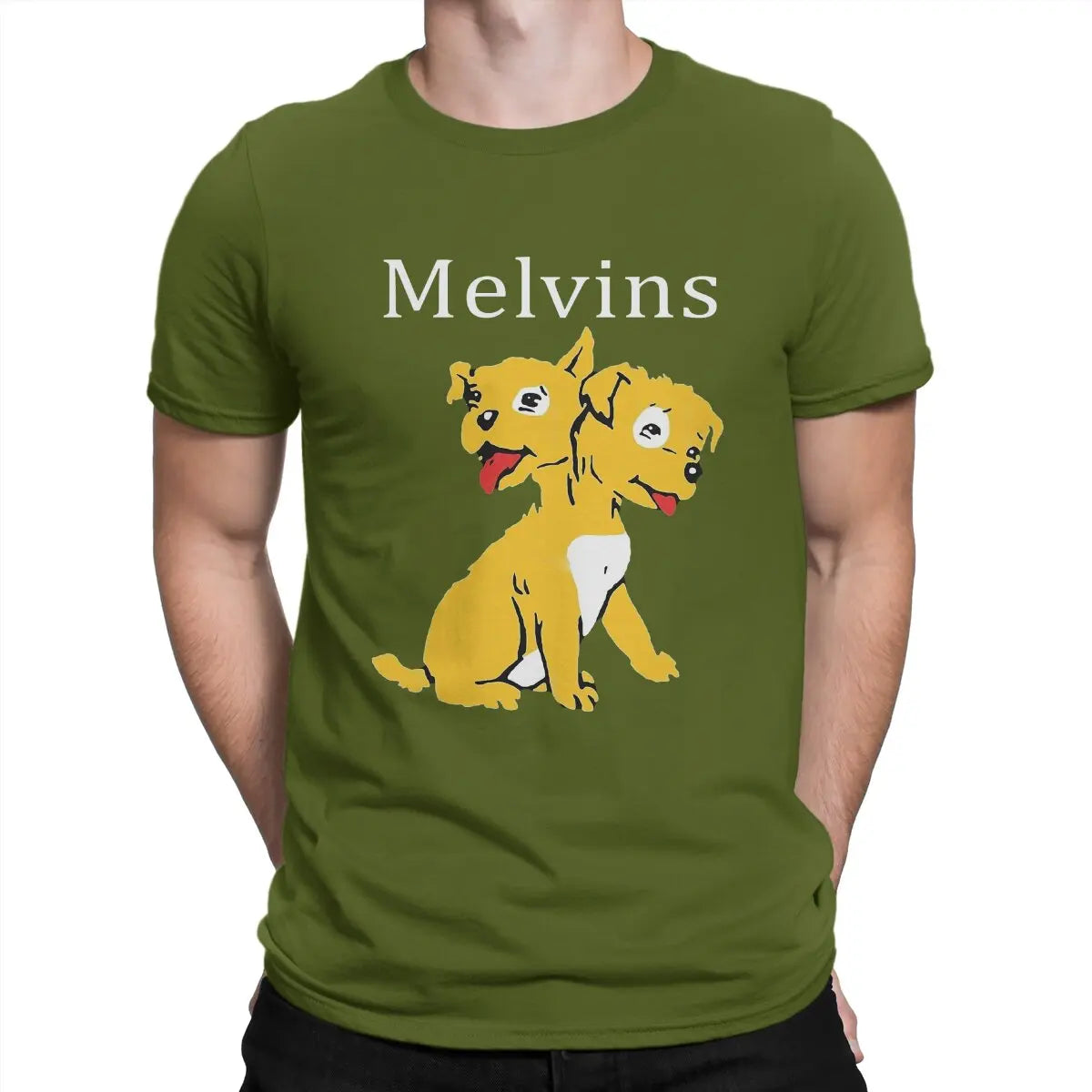 Men T-Shirts Music Vintage Pure Cotton Tees Short Sleeve Melvins T Shirts O Neck Clothing Gift Idea