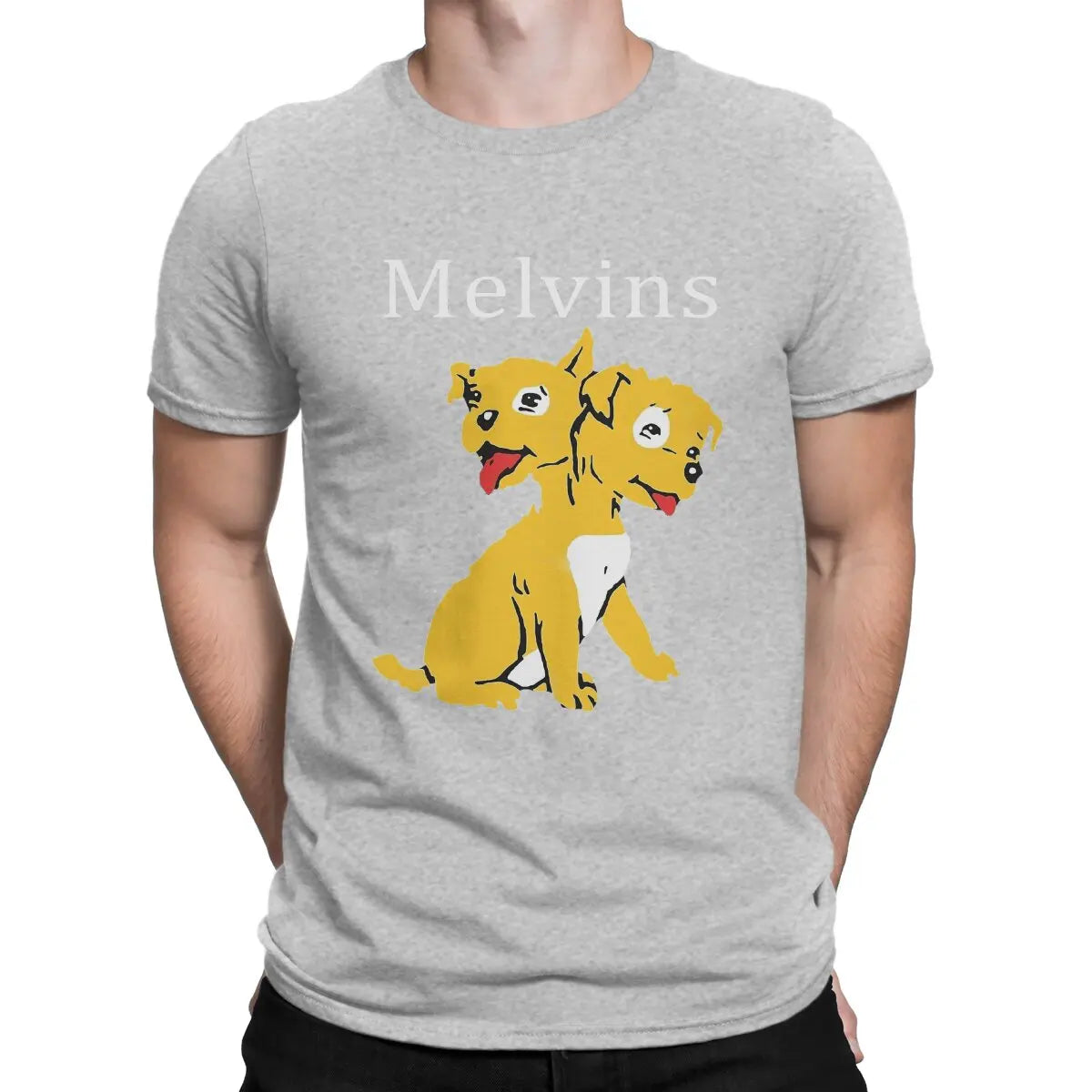 Men T-Shirts Music Vintage Pure Cotton Tees Short Sleeve Melvins T Shirts O Neck Clothing Gift Idea