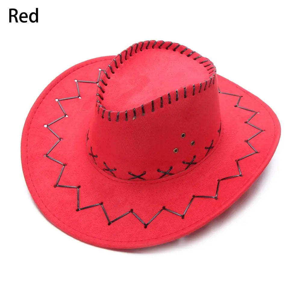 Vintage Wide Brim Cowboy Hat Women Men Dress Dance Party Stage Performance Jazz Cap Panama Fedora Hat