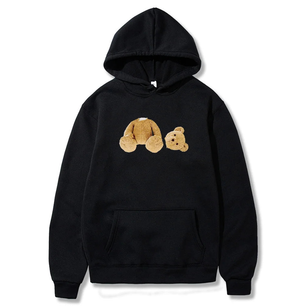 Hoodies Fashion Men Women Top Cute Bear Print Long Sleeve Sweatshirt Casual Loose Blouse Harajuku Pullover All-match Streetwear