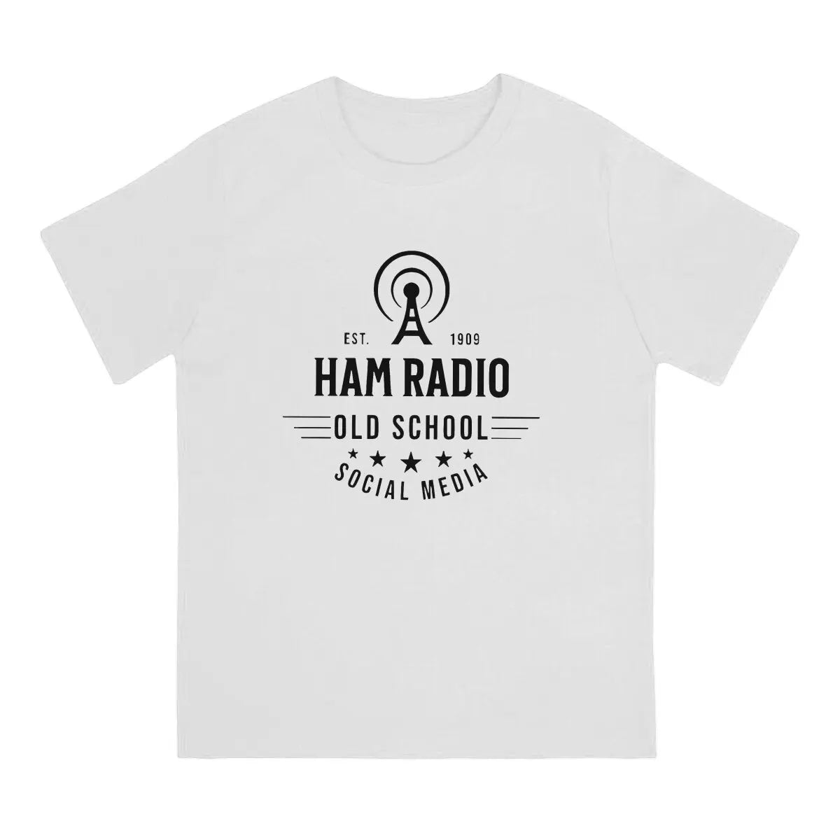 OLD School T-Shirts for Men Ham Radio Operator Funny 100% Cotton Tees O Neck Short Sleeve T Shirts Graphic Tops