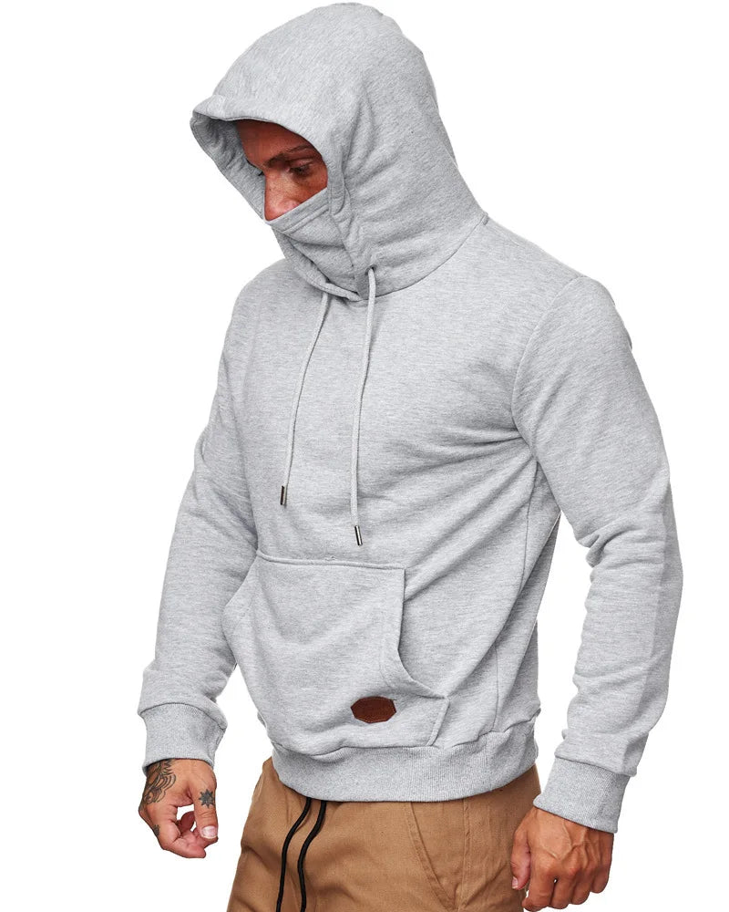 Hoodies Sweatshirts Men's Slim Hooded Sweatshirt with Mask Large Pocket Long Sleeve Pullover Men Tops Cosplay Clothing