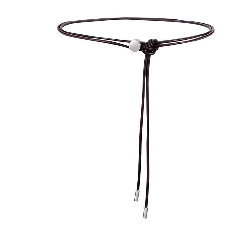 New Soft Knotted Thin Waistband for Women's Dress with Simple and Versatile Belt Decoration, Waist Rope with Dress Leather Rope