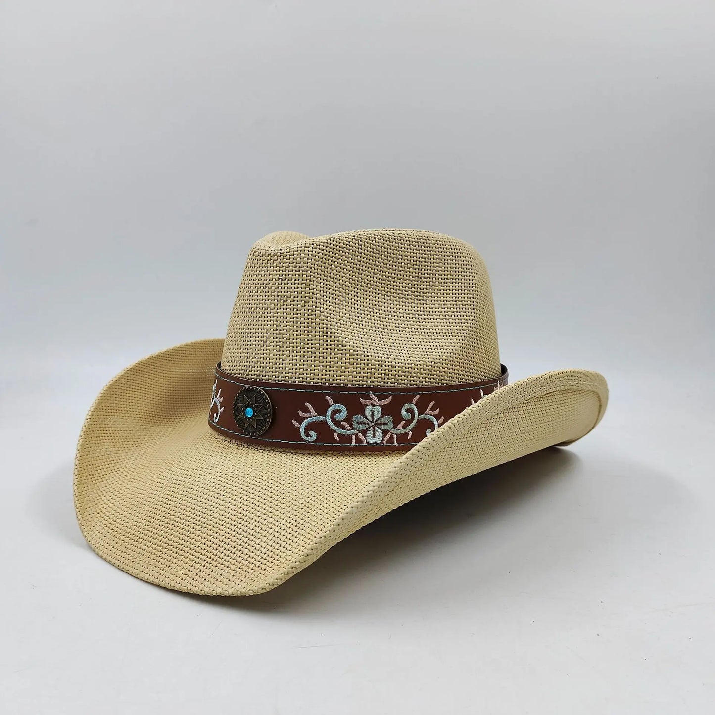 hats straw cowgirl western hat mexican hat retro curling hat western cowboy hat outdoor riding hat travel sports hat