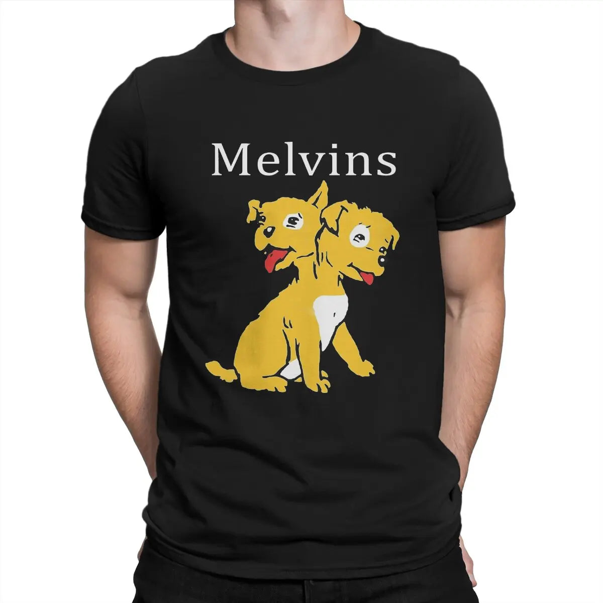 Men T-Shirts Music Vintage Pure Cotton Tees Short Sleeve Melvins T Shirts O Neck Clothing Gift Idea