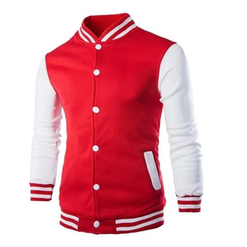 Hoodies Men Baseball Jacket Men Fashion Design Wine Red Mens Slim Fit College Varsity Jacket Men Harajuku Boy Sweatshirt