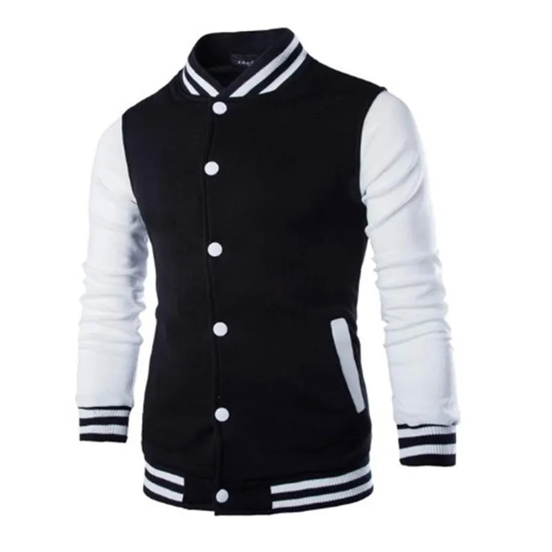 Hoodies Men Baseball Jacket Men Fashion Design Wine Red Mens Slim Fit College Varsity Jacket Men Harajuku Boy Sweatshirt