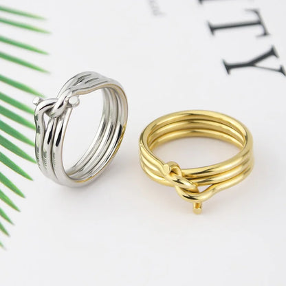 Three Circles Knot shape Rings For Women Titanium Steel Gold Color Ring Fashion Jewelry wholesale Friend Gifts Anillos Mujer