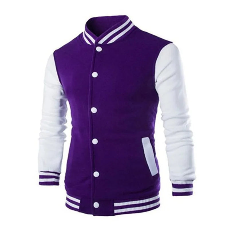 Hoodies Men Baseball Jacket Men Fashion Design Wine Red Mens Slim Fit College Varsity Jacket Men Harajuku Boy Sweatshirt