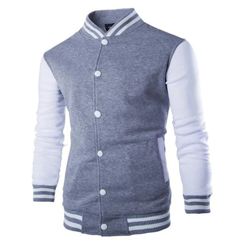 Hoodies Men Baseball Jacket Men Fashion Design Wine Red Mens Slim Fit College Varsity Jacket Men Harajuku Boy Sweatshirt