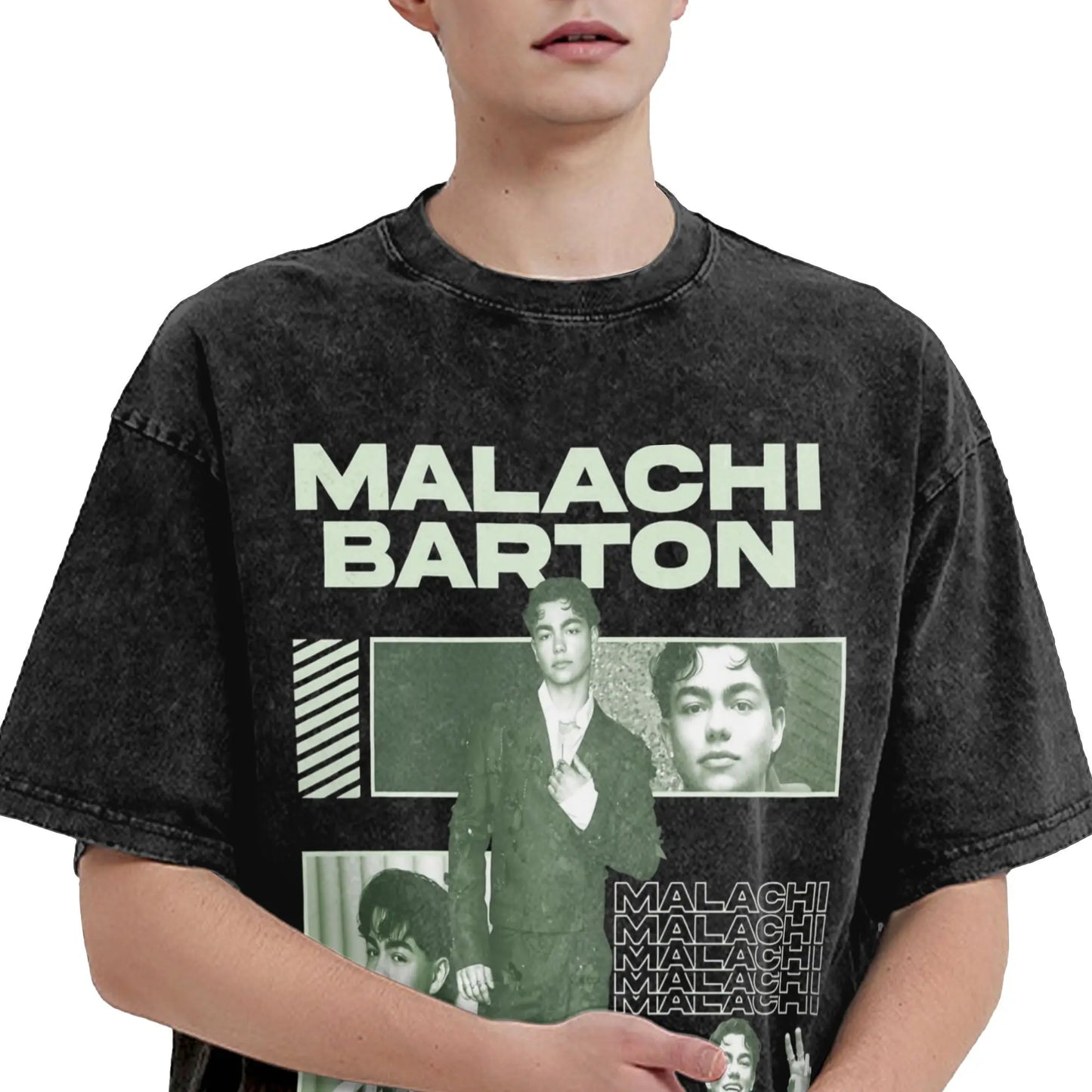 Washed T Shirt Malachi Barton Hip Hop Retro T-Shirts Oversize  Streetwear 100% Cotton Graphic Printed Tops Tops Tees Men Women