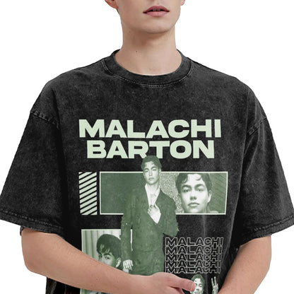 Washed T Shirt Malachi Barton Hip Hop Retro T-Shirts Oversize  Streetwear 100% Cotton Graphic Printed Tops Tops Tees Men Women