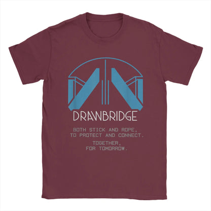 Men T-Shirts Drawbridge Logo Death Stranding 2 Casual Cotton Tee Short Sleeve Gaming T Shirts Crew Neck merch Birthday Present