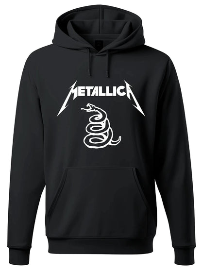 HOODIE CON CAPPUCCIO HEAVY METAL ROCK BAND MUSIC Autumn Winter Casual Thick Cotton Men's Top Solid Color Hoodies Sweatshirt