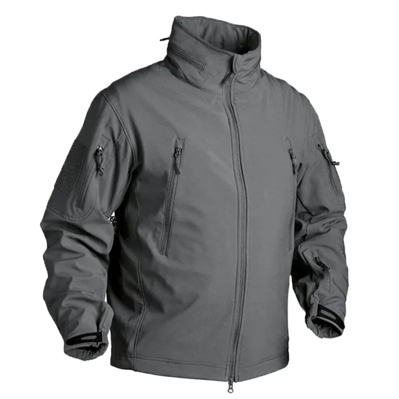 Men Fleece Jacket Tactical Jackets Waterproof Camo Coats Multi-pockets Hunting Clothes Hood Windbreakers Keeping Warm Clothing