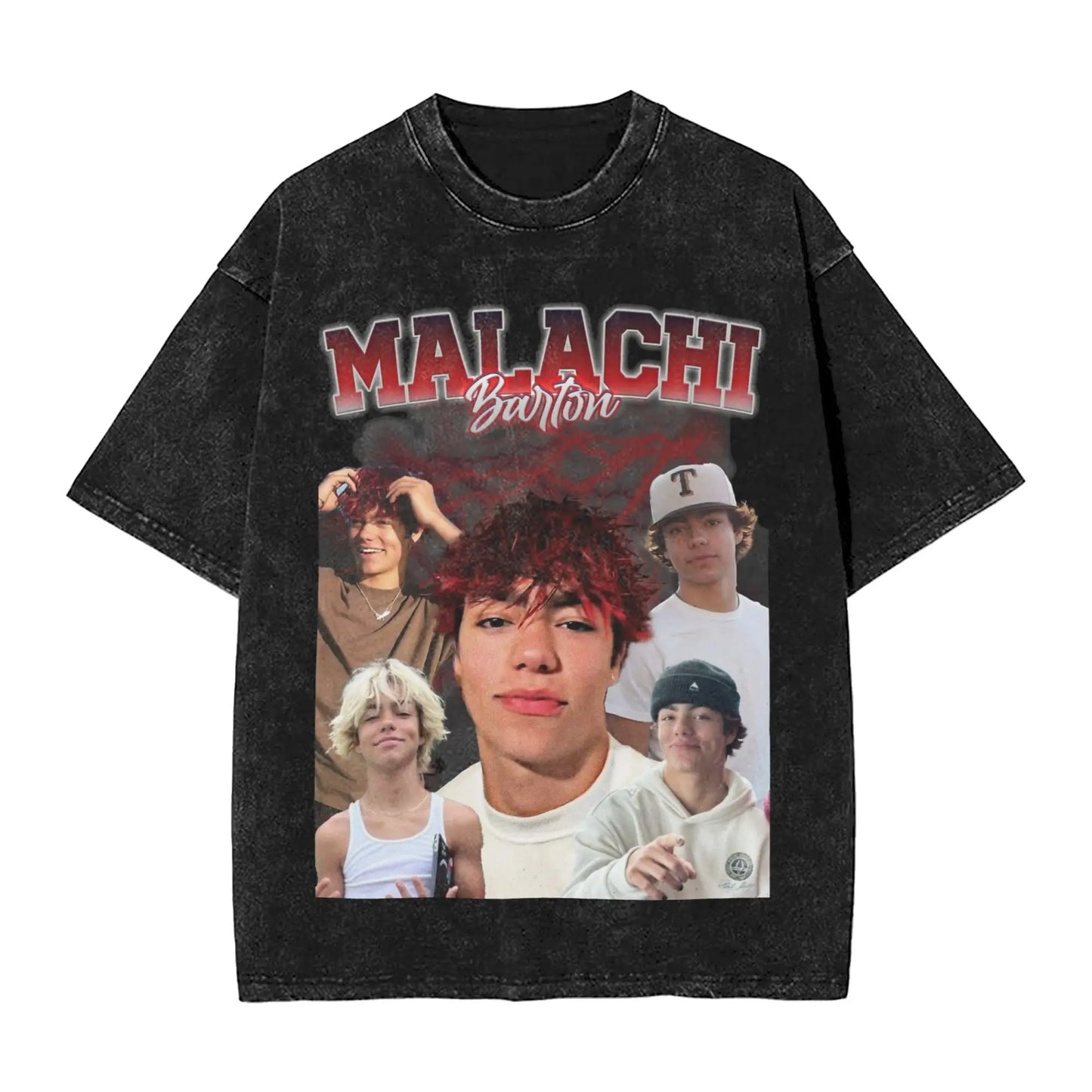 Washed T Shirt Malachi Barton Hip Hop Retro T-Shirts Oversize  Streetwear 100% Cotton Graphic Printed Tops Tops Tees Men Women