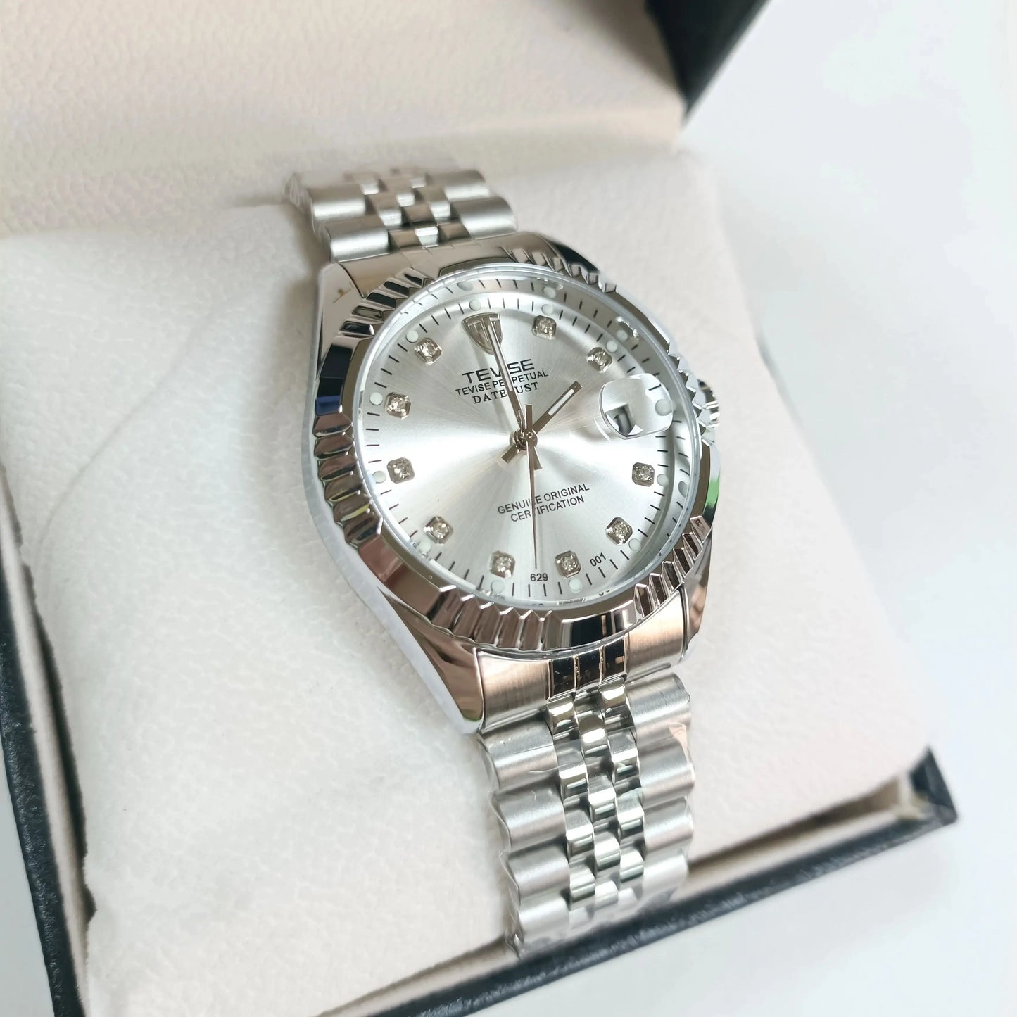 TEVISE  Automatic Mechanical Watch for Men for Women Date Stainless Steel Fashion Business Casual Watch Waterproof