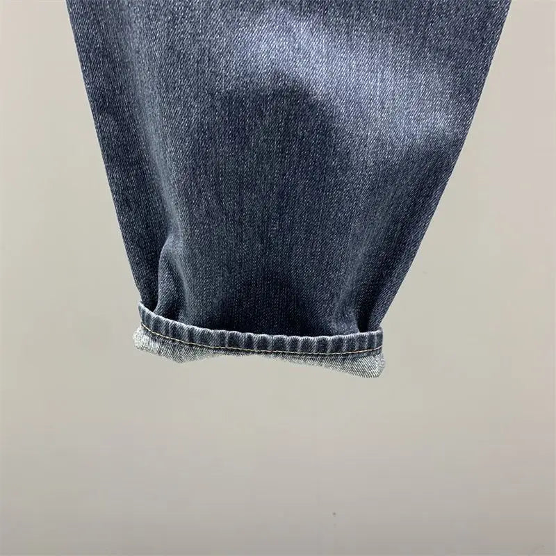 High Waist Women's Jeans Vintage BF Style Streetwear Loose Fashion Elastic   Denim Versatile  Wide Leg Pants Z13