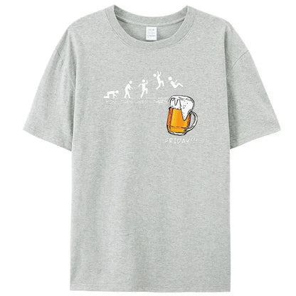 Men's Brand T-shirts Friday Beer Print  Funny Graphic Hip Hop Summer Men Tshirts Streetwear Cotton Harajuku T-Shirt Short Sleeve