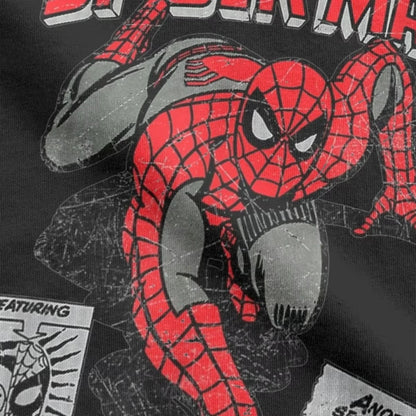 Spider-man Spiderman Movie Retro Comic Men T Shirts Creative Tees Round Neck T-Shirt 100% Cotton Birthday Present Tops