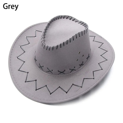 Vintage Wide Brim Cowboy Hat Women Men Dress Dance Party Stage Performance Jazz Cap Panama Fedora Hat