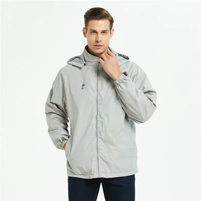 Outdoor Jacket Thin Jacket Hooded Windproof Waterproof European and American Men's Jacket