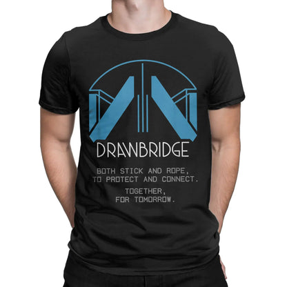 Men T-Shirts Drawbridge Logo Death Stranding 2 Casual Cotton Tee Short Sleeve Gaming T Shirts Crew Neck merch Birthday Present