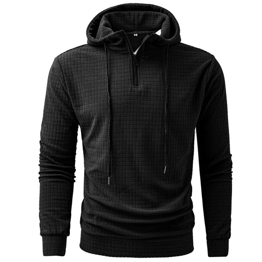 Hooded Sports Tops Men Running Outfits Long Sleeve Hoodies Sweatshirt Daily Classic Simple Comfy Fitting Half Zipper Hoodies