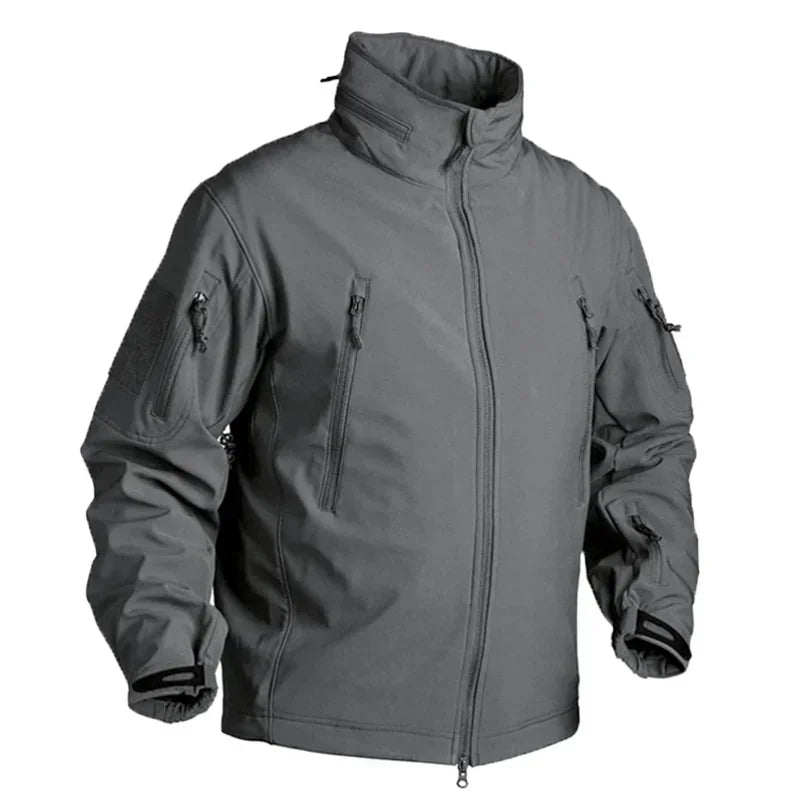 Men Fleece Jacket Tactical Jackets Waterproof Camo Coats Multi-pockets Hunting Clothes Hood Windbreakers Keeping Warm Clothing