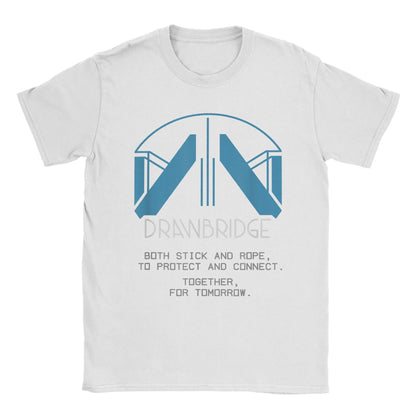 Men T-Shirts Drawbridge Logo Death Stranding 2 Casual Cotton Tee Short Sleeve Gaming T Shirts Crew Neck merch Birthday Present