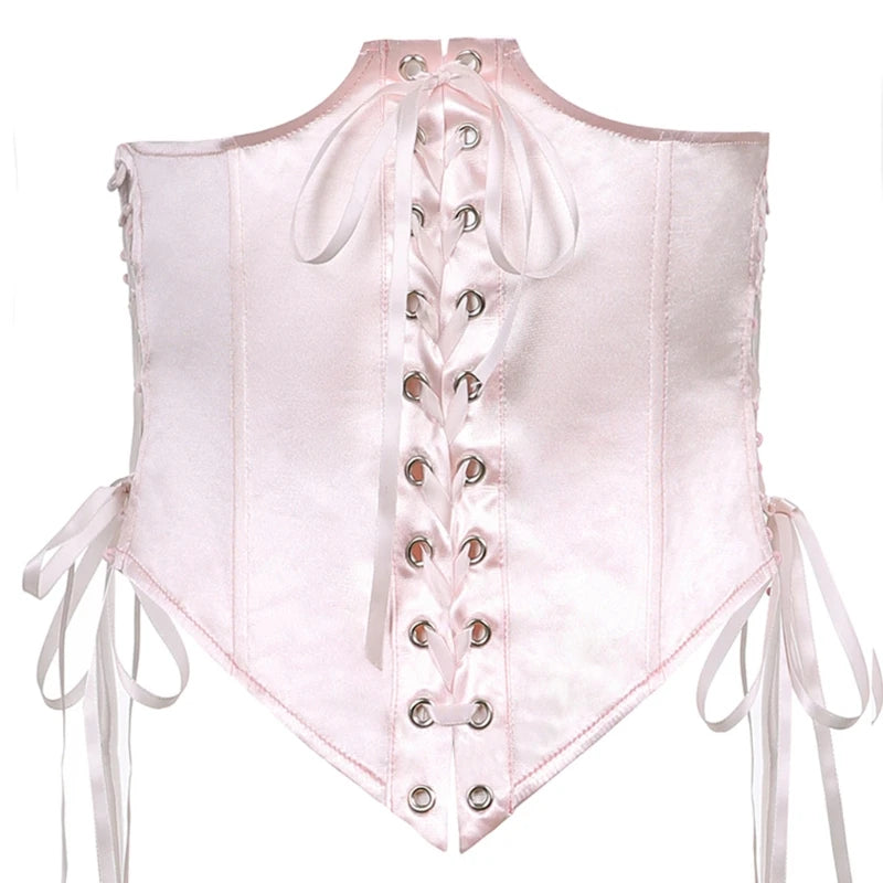 Waist Cinchers Dress With Corset Belt Mini Dress Elegant Sexy Party Daily Dresses Vacation Women Tie Up Corset Dress