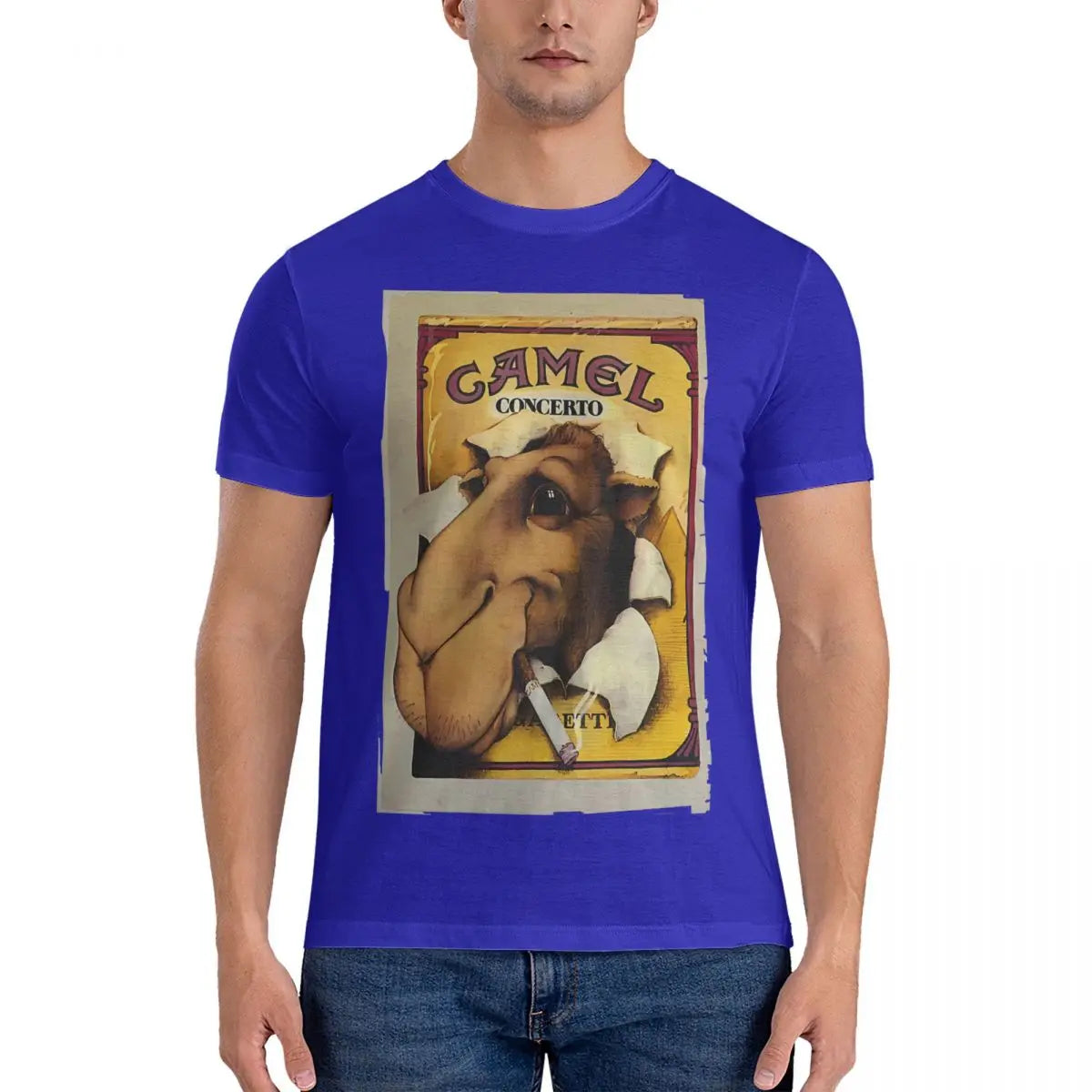 Men's T-Shirts Cigarettes New Humor Cotton Tee Shirt Short Sleeve Camel T Shirts Crewneck Tops Birthday Present