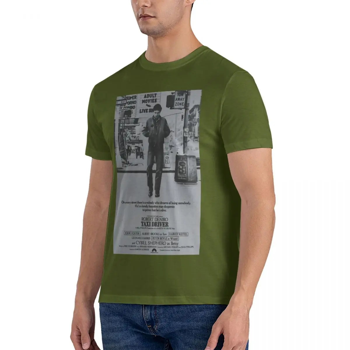 Men's T-Shirts Taxi Driver Poster Humorous Pure Cotton Tees Short Sleeve Robert De Niro T Shirts Crew Neck Tops Original