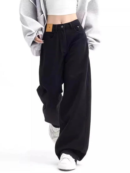 High Waist Wide Leg Jeans Straight Bootcut Women Trousers for Pear Shaped Body Slimming Long Pants Autumn Black Blue Jeans Woman