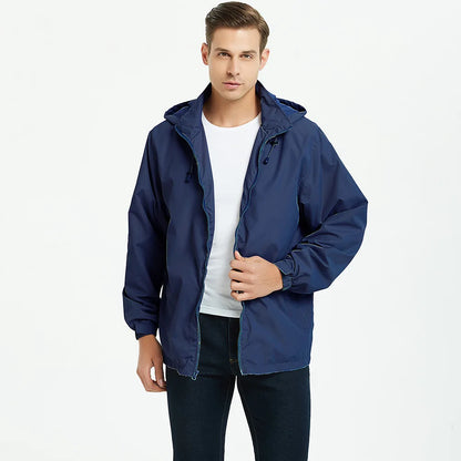 Outdoor Jacket Thin Jacket Hooded Windproof Waterproof European and American Men's Jacket