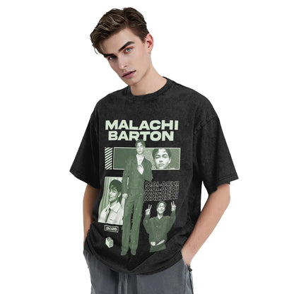 Washed T Shirt Malachi Barton Hip Hop Retro T-Shirts Oversize  Streetwear 100% Cotton Graphic Printed Tops Tops Tees Men Women